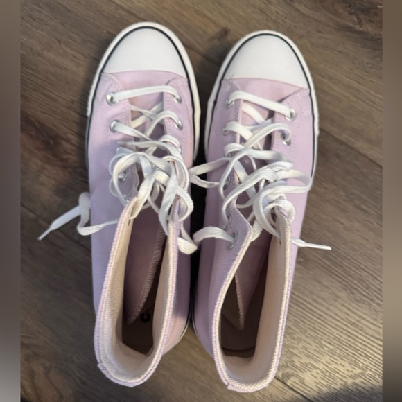 Converse Shoes - Light Lavender and White All Star Lift Platform